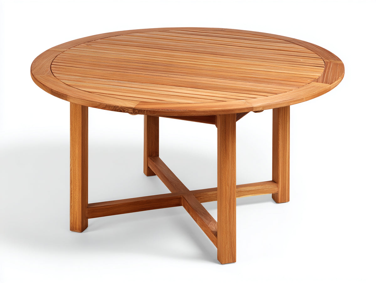 Tavolo da giardino - Legno massello - 160x160x75 cm - Teak naturale - Stile classico