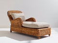 Lettino prendisole - Rattan-Tessuto - 198x80x90 cm - Beige-Marrone miele - Stile classico