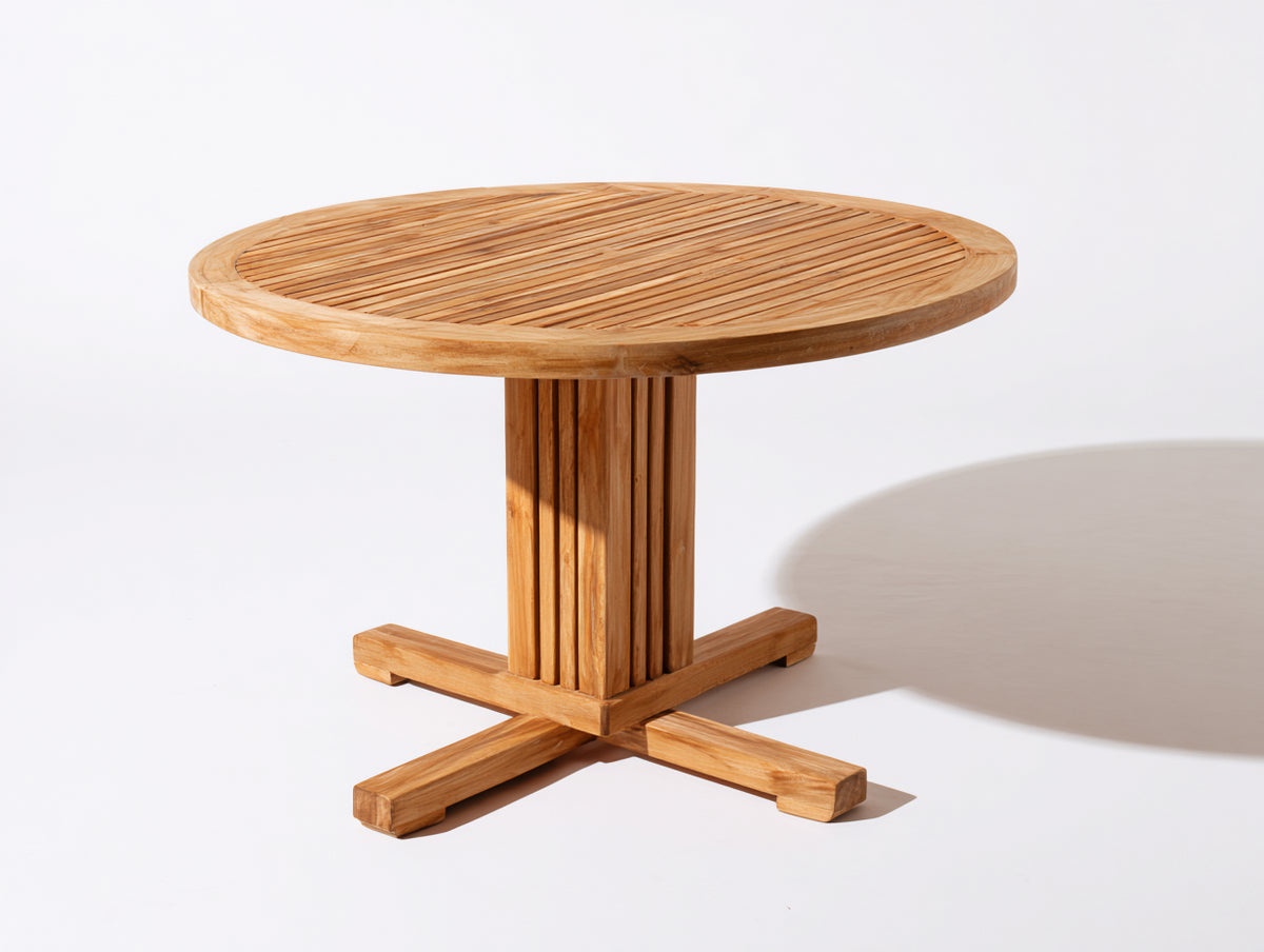 Tavolo da giardino - Legno massello - 140x140x75 cm - Teak naturale - Stile classico