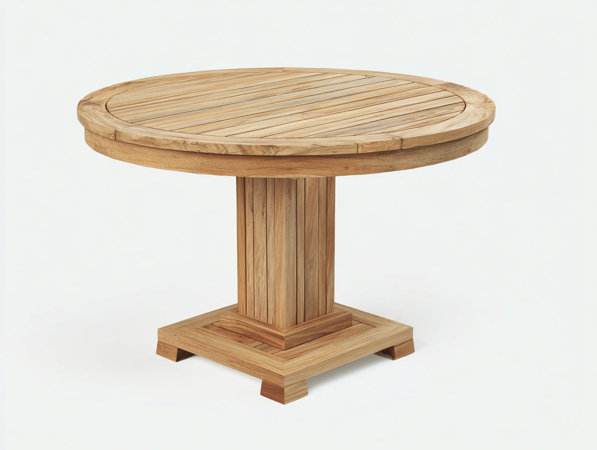 Tavolo da giardino - Legno massello - 155x155x75 cm - Teak naturale - Stile contemporaneo