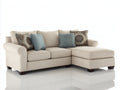 Divano angolare - Tessuto - 282x185x90 cm - Crema-Marrone scuro - Tradizionale moderno