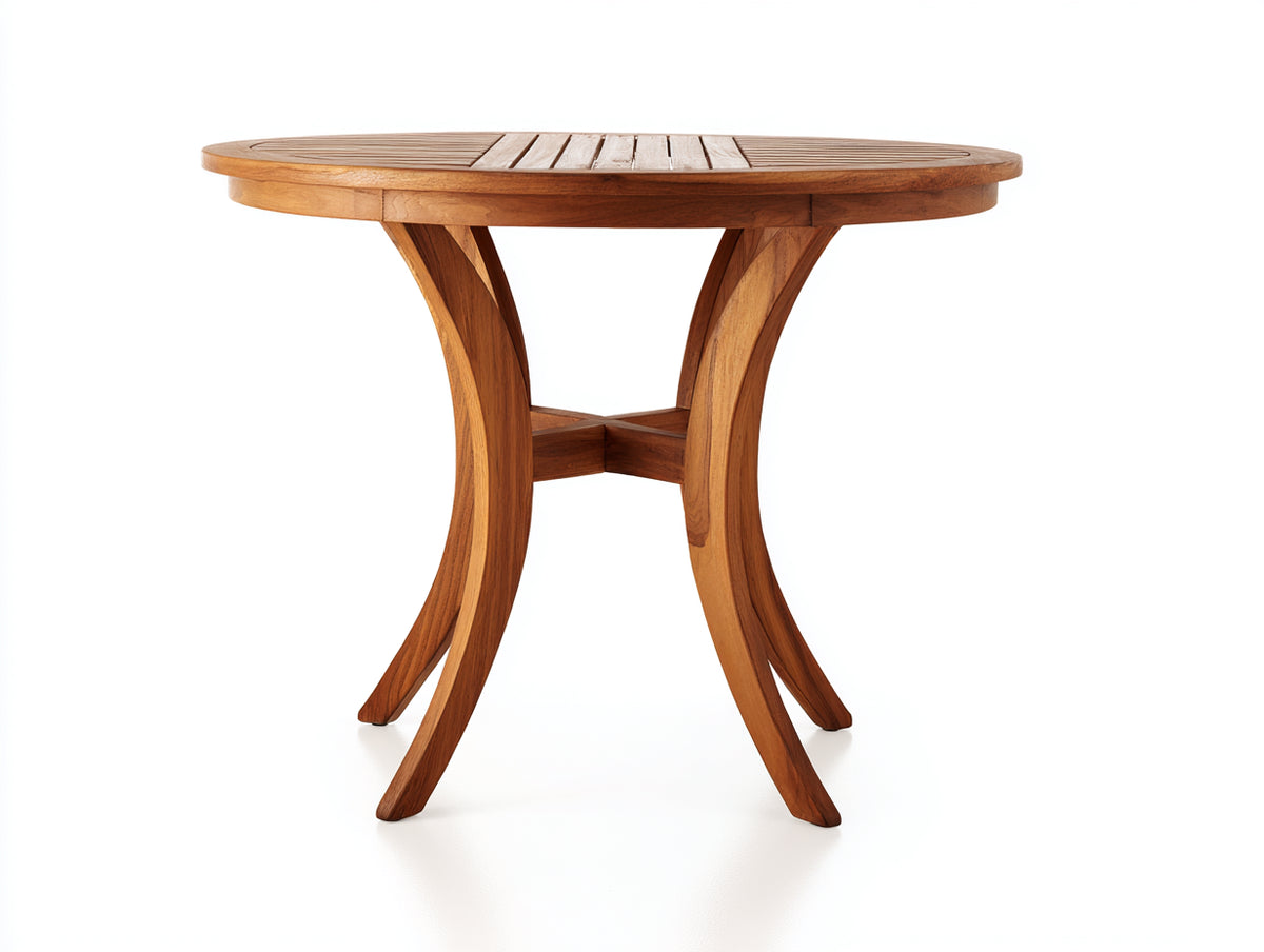 Tavolo da giardino - Legno massello - 145x145x75 cm - Teak naturale - Stile contemporaneo