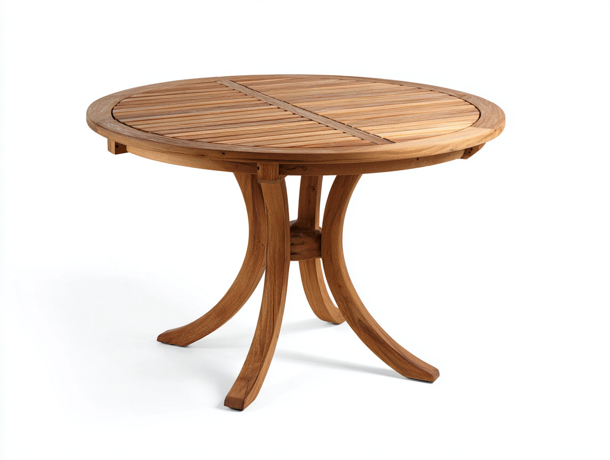 Tavolo da giardino - Legno massello - 120x120x75 cm - Teak naturale - Stile classico