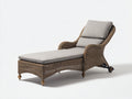 Lettino prendisole - Rattan-Tessuto - 200x75x98 cm - Grigio chiaro-Marrone - Stile classico