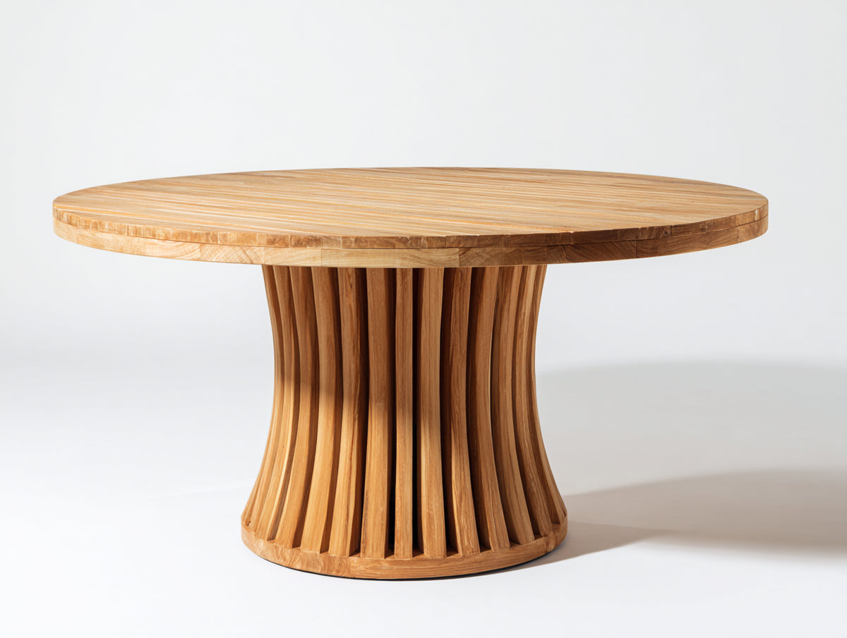 Tavolo da giardino - Legno massello - 160x160x75 cm - Teak naturale - Stile contemporaneo