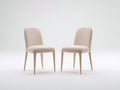 Sedia da pranzo - Pelle sintetica-Legno - 49x54x88 cm - Crema-Marrone chiaro - Minimalista