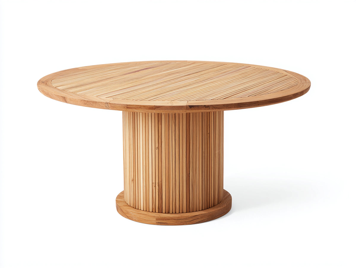 Tavolo da giardino - Legno massello - 170x170x76 cm - Teak naturale - Stile contemporaneo