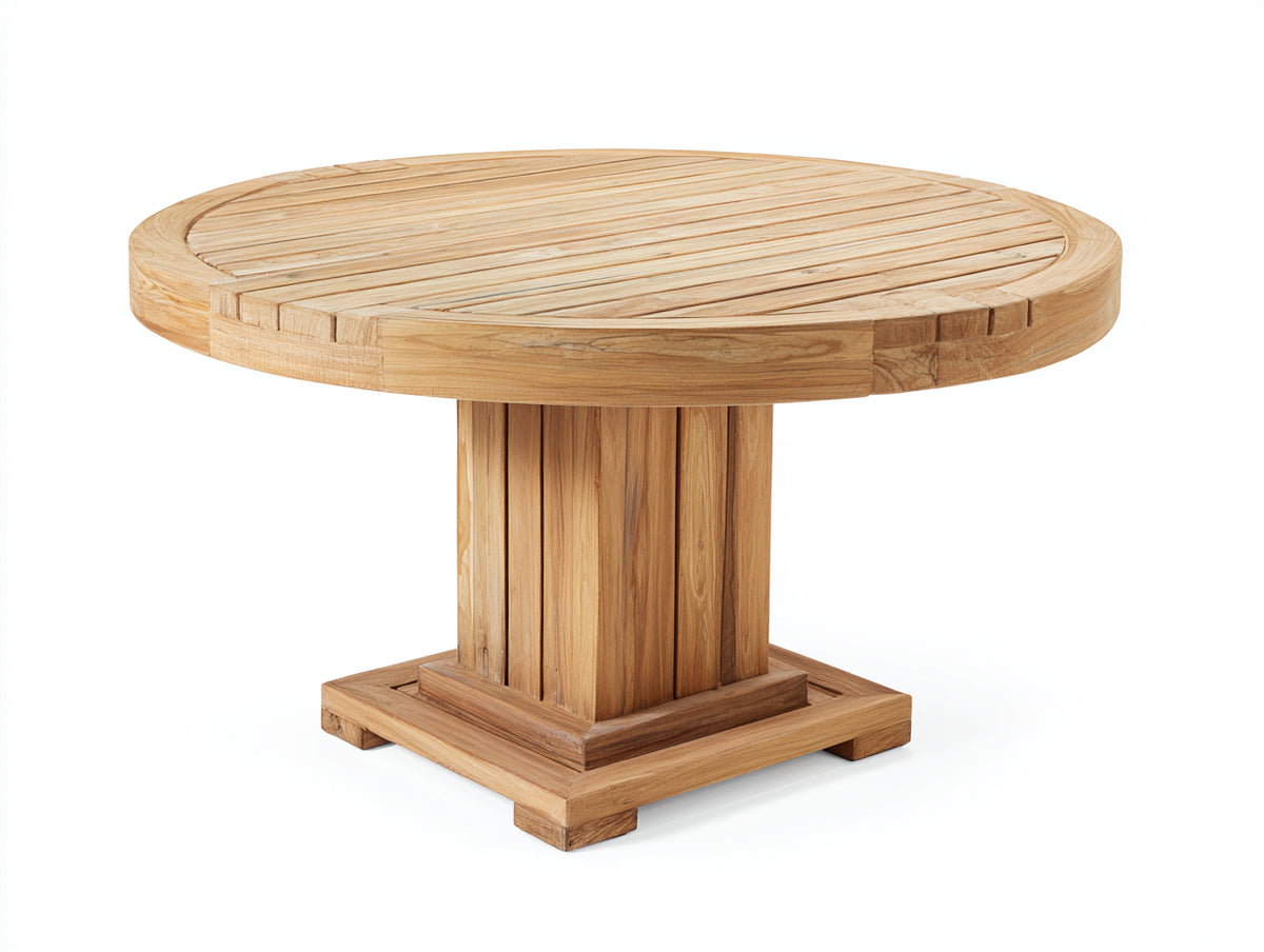 Tavolo da giardino - Legno massello - 150x150x75 cm - Teak naturale - Stile classico