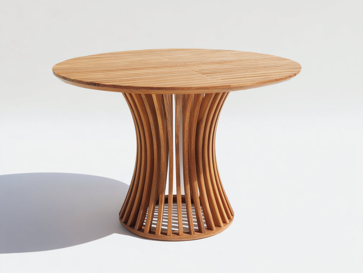Tavolo da giardino - Legno massello - 155x155x78 cm - Teak naturale - Stile moderno