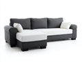 Divano angolare - Tessuto - 282x180x88 cm - Bianco-Antracite - Contemporaneo