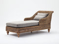 Lettino prendisole - Rattan-Tessuto - 201x84x90 cm - Grigio-Marrone naturale - Stile naturale
