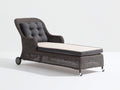 Lettino prendisole - Rattan-Tessuto - 199x78x92 cm - Crema-Grigio scuro-Marrone scuro - Stile contemporaneo