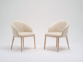 Sedia da pranzo - Pelle sintetica-Legno - 59x57x81 cm - Crema-Marrone chiaro - Moderno